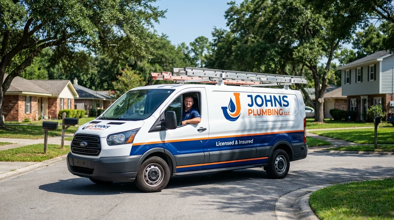 Johns Plumbing LLC service van in Peach Springs, AZ