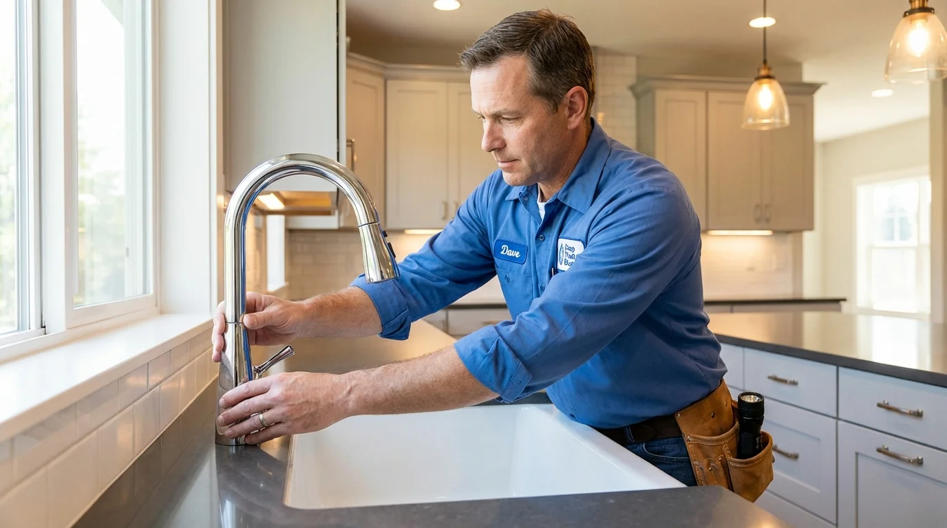 Kitchen faucet installation by Johns Plumbing LLC in Peach Springs